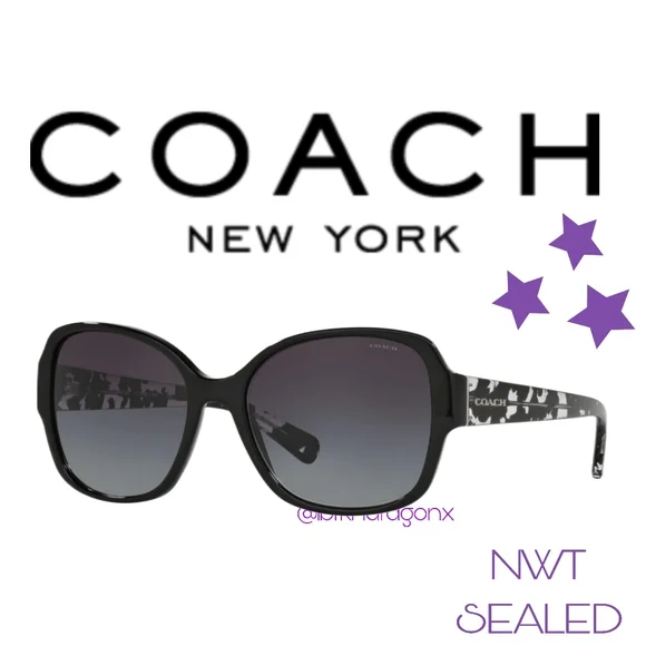 NWT BNIOB Coach Butterfly Sunglasses Polarized Coach Sunnies Case & Clothe